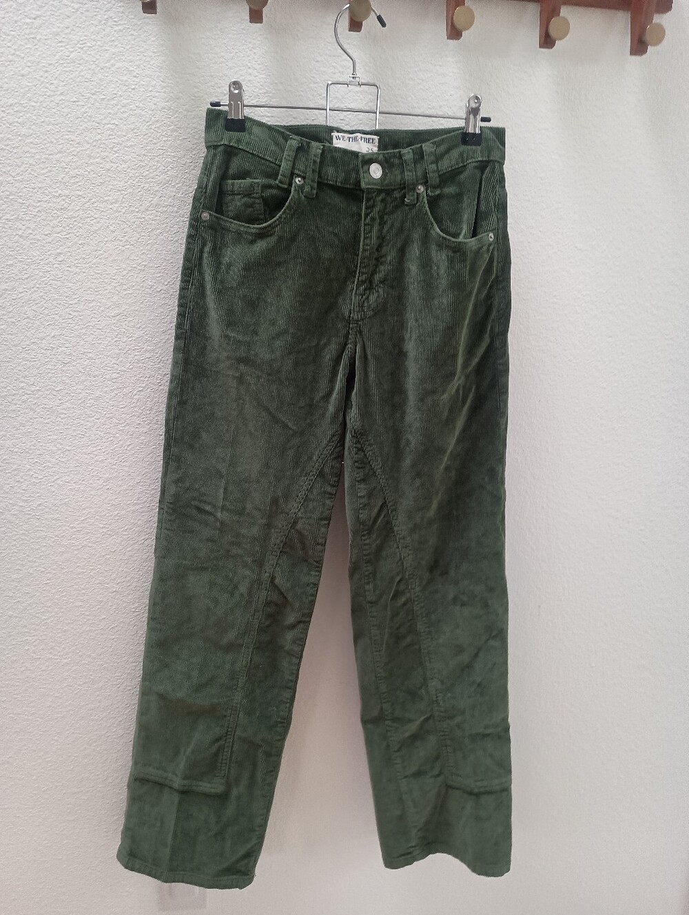 We The Free Free People Risk Taker Straight Corduroy Pants Garden Green Size 25